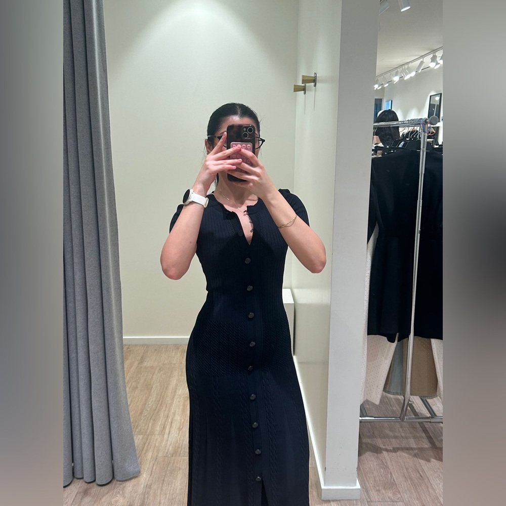 Sandro Navy Blue Knit Maxi Dress - Picture 5 of 5